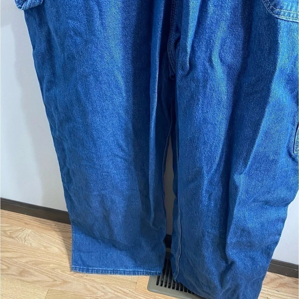 Vintage Dickies Denim Bib Overalls 46x30 90s Carpenter Blue Jean